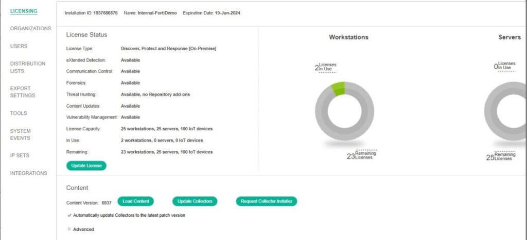 FortiEDR Central Manager - Administration - Blog Diário de Suporte