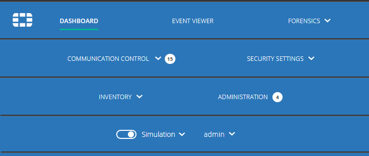 FortiEDR Central Manager - Menu Superior - Blog Diário de Suporte