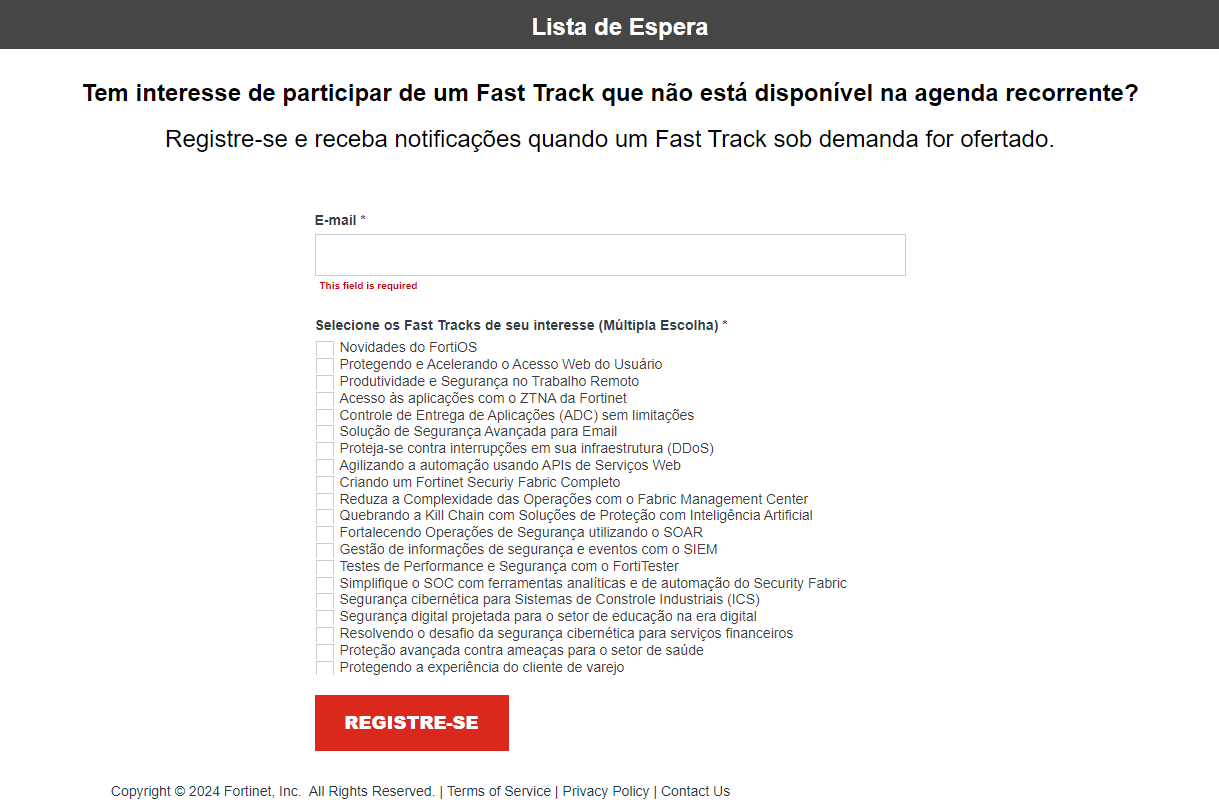 Fortinet Fast Track Lista de Espera - Blog Diario de Suporte