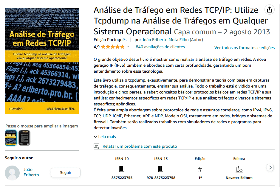 Livro tcpdump - O Seu Guia de Conteúdo de Segurança e Redes